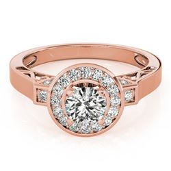 1.75 CTW Certified VS/SI Diamond Solitaire Halo Ring 18K Rose Gold - REF-517H3W - 27088