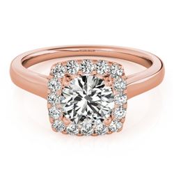 1.37 CTW Certified VS/SI Diamond Solitaire Halo Ring 18K Rose Gold - REF-393R5K - 26282