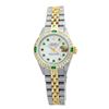 Image 2 : Rolex Men's Two Tone 14K Gold/SS, QuickSet, Diam/Emerald Dial & Diam/Emerald Bezel - REF-474Z5Y