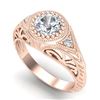 Image 1 : 1.07 CTW VS/SI Diamond Solitaire Art Deco Ring 18K Rose Gold - REF-321M2F - 36885