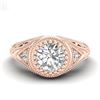 Image 2 : 1.07 CTW VS/SI Diamond Solitaire Art Deco Ring 18K Rose Gold - REF-321M2F - 36885