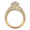 Image 4 : 3.5 CTW Princess VS/SI Diamond Solitaire Micro Pave Ring 18K Yellow Gold - REF-581R8K - 37168