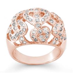0.85 CTW Certified VS/SI Diamond Ring 14K Rose Gold - REF-106K2R - 13106