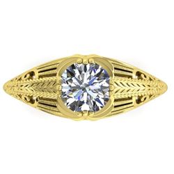 1 CTW Solitaite Certified VS/SI Diamond Ring 14K Yellow Gold - REF-279R2K - 38534