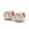 Image 1 : 1.07 CTW VS/SI Diamond Solitaire Art Deco Stud Earrings 18K Rose Gold - REF-190M9F - 36900