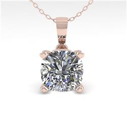 0.50 CTW VS/SI Cushion Diamond Designer Necklace 14K White Gold - REF-85M8F - 38413