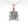 Image 1 : 0.50 CTW VS/SI Cushion Diamond Designer Necklace 14K White Gold - REF-85M8F - 38413