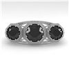 Image 1 : 2 CTW Past Present Future Black Diamond Ring 18K White Gold - REF-90M4F - 36075