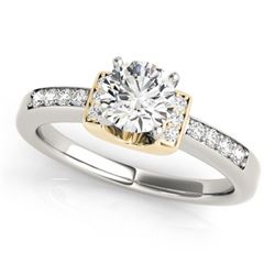 1.11 CTW Certified VS/SI Diamond Solitaire Ring 18K White & Yellow Gold - REF-367R3K - 27449