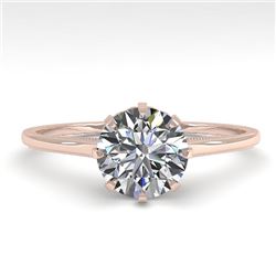 1.0 CTW Certified VS/SI Diamond Engagement Ring 18K Rose Gold - REF-283T4X - 35738