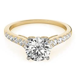 0.65 CTW Certified VS/SI Diamond Solitaire Ring 18K Yellow Gold - REF-76K5R - 27491