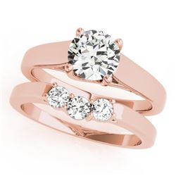 1.27 CTW Certified VS/SI Diamond 2Pc Set Solitaire Wedding 14K Rose Gold - REF-295Y4N - 32112