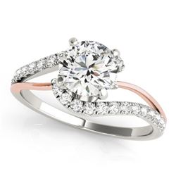 1.1 CTW Certified VS/SI Diamond Bypass Solitaire Ring 18K White & Rose Gold - REF-201W3H - 27716