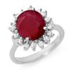 Image 1 : 3.68 CTW Ruby & Diamond Ring 14K White Gold - REF-81T8X - 12710