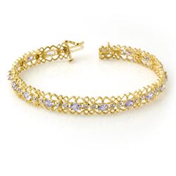 2.82 CTW Tanzanite & Diamond Bracelet 10K Yellow Gold - REF-69F3M - 14272