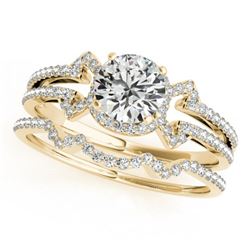 1.47 CTW Certified VS/SI Diamond Solitaire 2Pc Wedding Set 14K Yellow Gold - REF-383Y3N - 32005