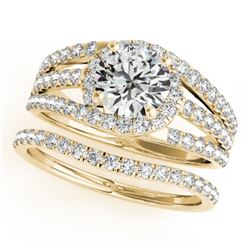 1.4 CTW Certified VS/SI Diamond Solitaire 2Pc Wedding Set 14K Yellow Gold - REF-226N4Y - 32011