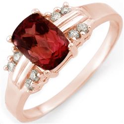 1.41 CTW Pink Tourmaline & Diamond Ring 18K Rose Gold - REF-40X5T - 10648