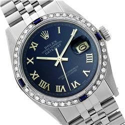 Rolex Ladies Stainless Steel, Roman Dial with Diam/Sapphire Bezel, Saph Crystal - REF-349N3F