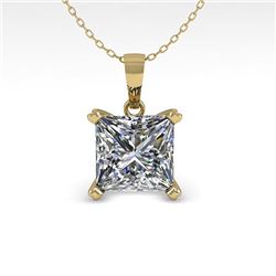 0.50 CTW VS/SI Princess Diamond Designer Necklace 18K Yellow Gold - REF-97K8R - 32347