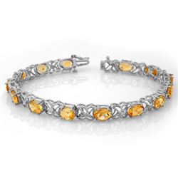 10.65 CTW Citrine & Diamond Bracelet 14K White Gold - REF-80K5R - 10522