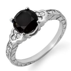 2.52 CTW Vs Certified Black & White Diamond Ring 18K White Gold - REF-104X5T - 11821