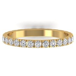 0.86 CTW Certified VS/SI Diamond Art Deco Eternity Band 14K Yellow Gold - REF-52W8H - 30326