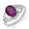 Image 1 : 1.48 CTW Amethyst & Diamond Ring 18K White Gold - REF-32M8F - 12679