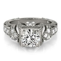 1.25 CTW Certified VS/SI Diamond Solitaire Antique Ring 18K White Gold - REF-399K5R - 27297