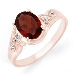 1.26 CTW Garnet & Diamond Ring 18K Rose Gold - REF-31T5X - 12457