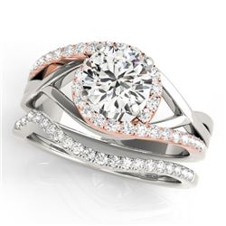 1.5 CTW Certified VS/SI Diamond Bypass Solitaire 2Pc Set 14K White & Rose Gold - REF-398W5H - 31787