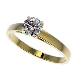 0.76 CTW Certified H-SI/I Quality Diamond Solitaire Engagement Ring 10K Yellow Gold - REF-84Y8N - 36