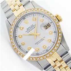 Rolex Ladies Two Tone 14K Gold/ss, Diamond Dial & Diamond Bezel, Saph Crystal - REF-363A3N