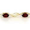 Image 2 : 8.02 CTW Garnet & Diamond Bracelet Solid 10K Yellow Gold - REF-36M4F - 10818