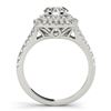 Image 2 : 1.67 CTW Certified VS/SI Diamond 2Pc Set Solitaire Halo 14K White Gold - REF-235M3F - 30695