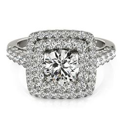 2.05 CTW Certified VS/SI Diamond Solitaire Halo Ring 18K White Gold - REF-447F8M - 27102