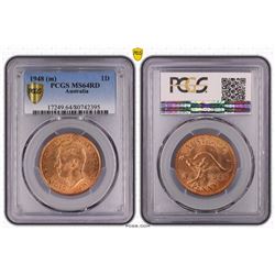 Australia, KGVI, Penny, 1948, PCGS MS64RD