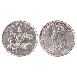 Australia, KGV, Sixpence, 1936