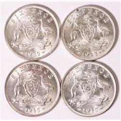 Australia, KGV, Sixpence, 1939-45