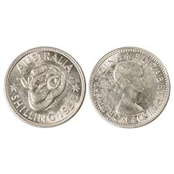 Australia, QEII, Shilling, 1953