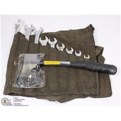 NEW HATCHET & SET OF 9 WRENCHES