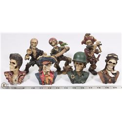 7 SKELETON FIGURINES