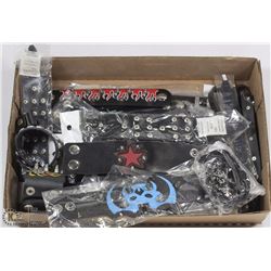 FLAT OF ASSORTED BIKER WRIST BANDS