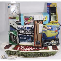 LARGE BOX OF NEW ITEMS INCL 42" INFLATABLE