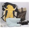 Image 1 : BOX W/ 3 BAGS - 1 BACKPACK AND 2 TOTE STYLE BAGS