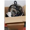 Image 1 : 2 BOXES WITH ASSORTED CABLES INCL TV, COMPUTER