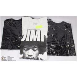 FOUR SIZE SMALL T-SHIRTS, 3 SKATE HEADS, 1 HENDRIX