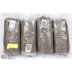 FOUR BUNDLES OF BROWN WORK GLOVES