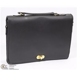 BLACK LEATHER CROSSBODY PURSE