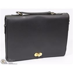 BLACK LEATHER CROSSBODY PURSE